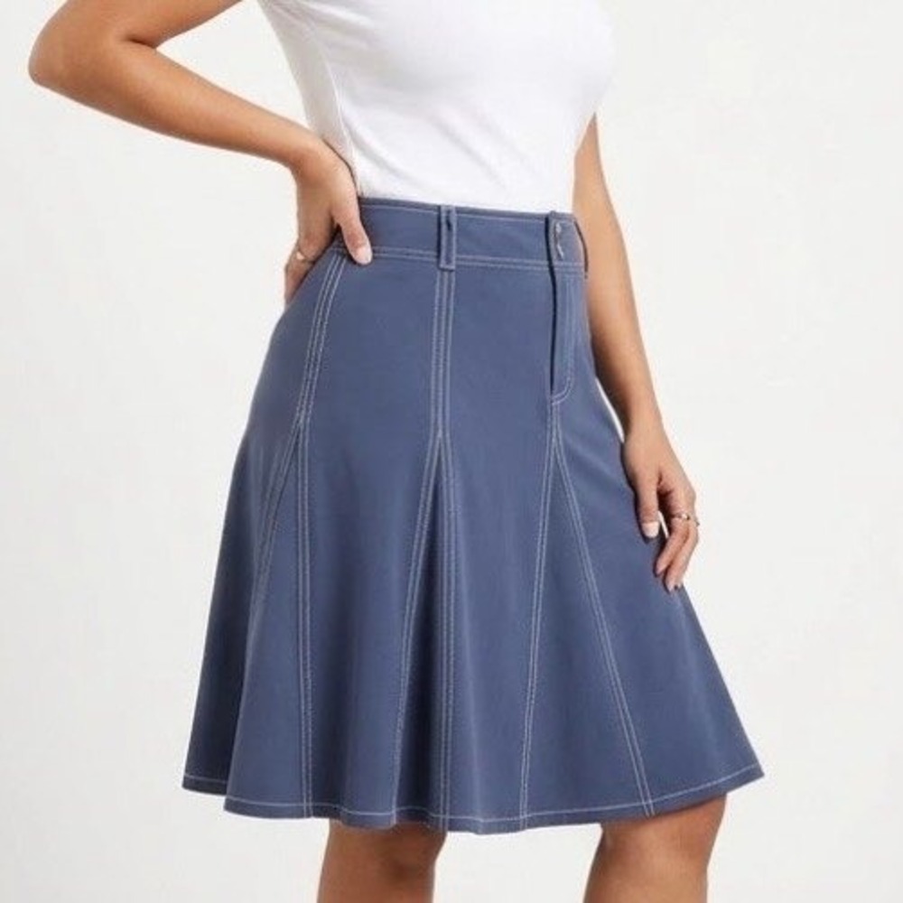 Athleta Skort Active Golf Tennis Hiking Blue Contrast Stitch Women's Size 12